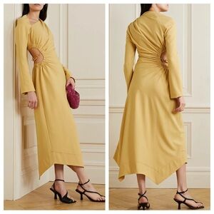 Elegant Yellow Long Sleeve Dress